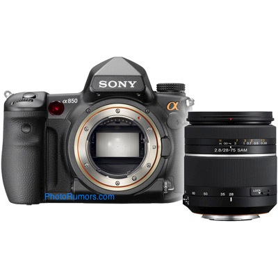 Sony Lens on Sony A850 Lens Kit Sony   850 Dslr Picture Leaked   New Sony 28 75 F 2