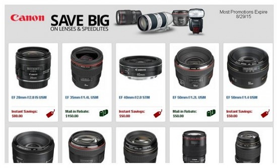 Canon lens Speedlites savings