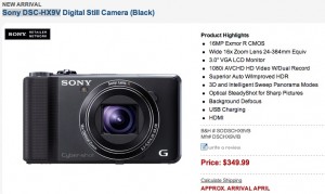Sony DSC-HX9V and DSC-HX100V cameras listed at B&H for a short time