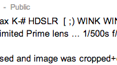 Pentax ful frame DSLR camera