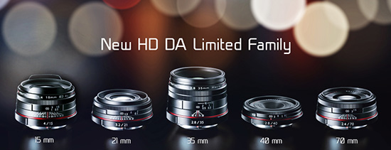 Ricoh Imaging introduces five new HD Pentax DA Limited lenses