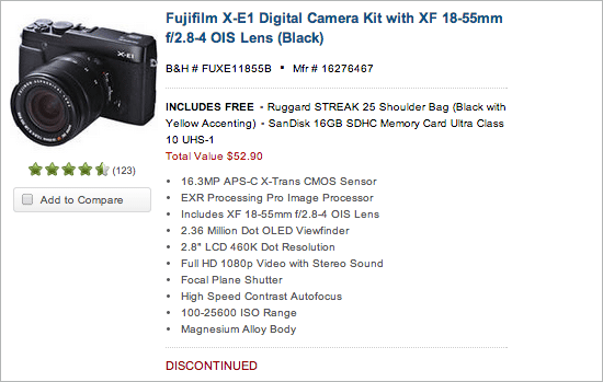 Fuji-X-E1-camera-kits-discontinued