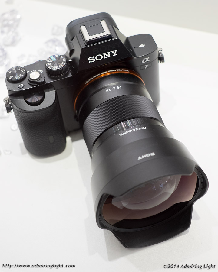 Sony FE 28mm f/2 lens with fisheye teleconverter