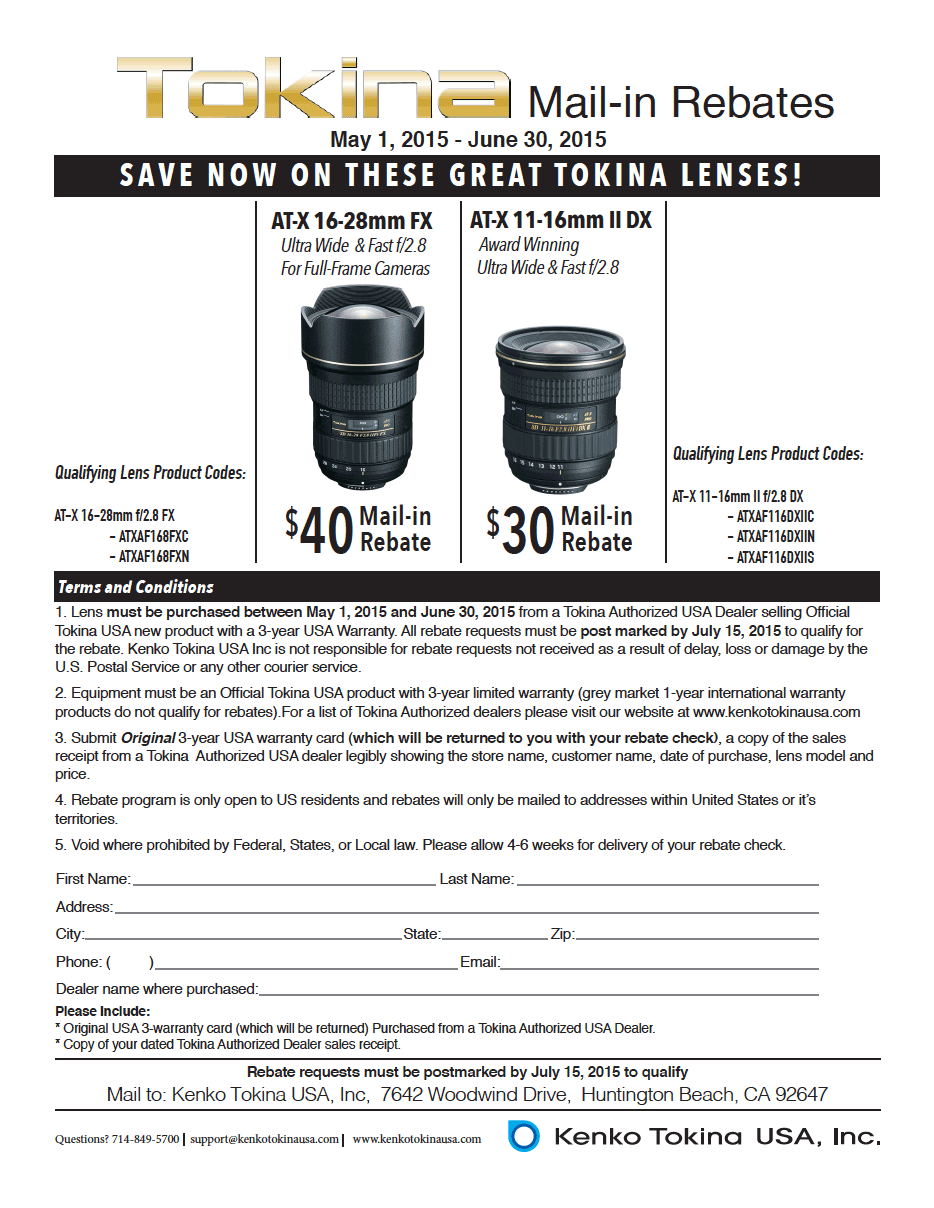 Canon Usa Lens Mail In Rebate Form