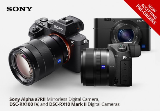 Sony a7R II, RX100 IV and RX10 II camera pre-orders
