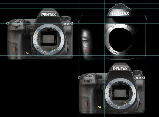 Size of the Pentax full frame DSLR camera compared to the K-3