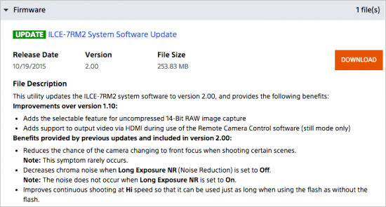 Sony-A7R-II-uncompressed-14-bit-RAW-firmware-update-now-available