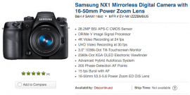 Samsung NX1 camera + lens kit listed as discontinued - Photo Rumors
