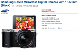 Samsung NX500 now discontinued, massive NX1 price drop - Photo Rumors