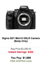 Sigma SD1 Merrill DSLR camera sale