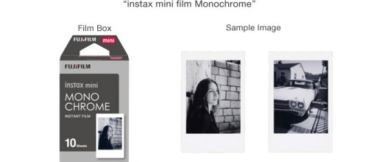 Fuji Instax mini film monochrome