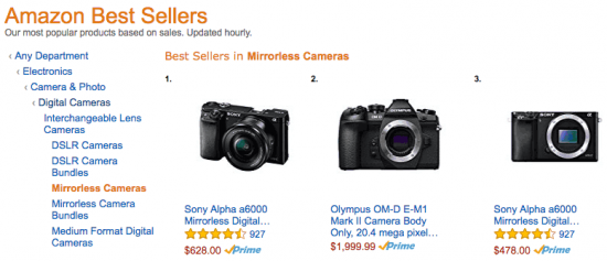 most sold mirrorless camera