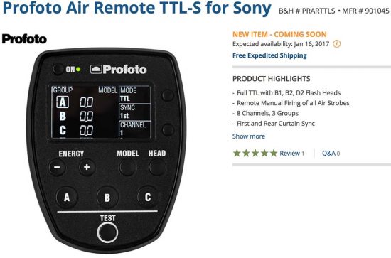 Profoto Air Remote TTL-S for Sony coming this month - Photo Rumors