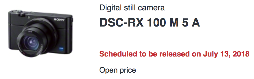 Sony announced a new and updated RX100VA (RX100M5A) camera in Japan