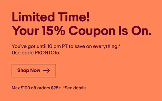 Deal Of The Day: 15% Off EBay Coupon Code (up To $100) - Photo Rumors