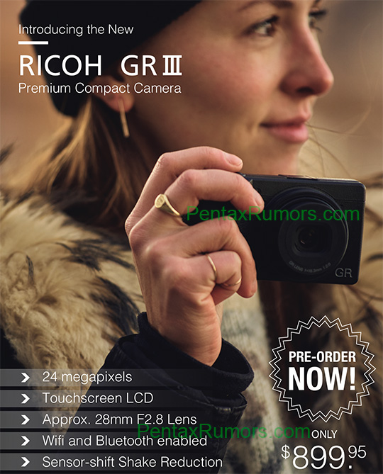 veeg rouw Interpersoonlijk Ricoh GR III camera to be announced tomorrow, US price: $899.95 - Photo  Rumors