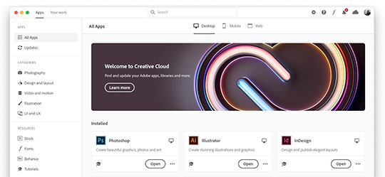 adobe creative cloud app desktop