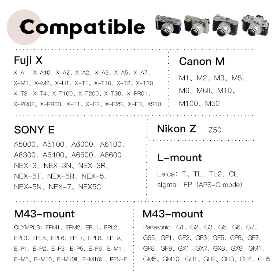 The Ttartisan 35mm F 1 4 Aps C Mirrorless Lens Is Now Available In Silver For Sony E Canon Eos M Fuji X And Mft Photo Rumors