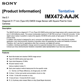 New Sony 20MP 4/3 image sensor IMX472-AAJK (and other new Sony sensors ...