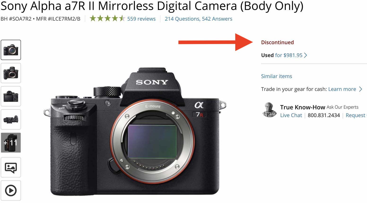 Sony a7R II camera marked as discontinued Photo Rumors