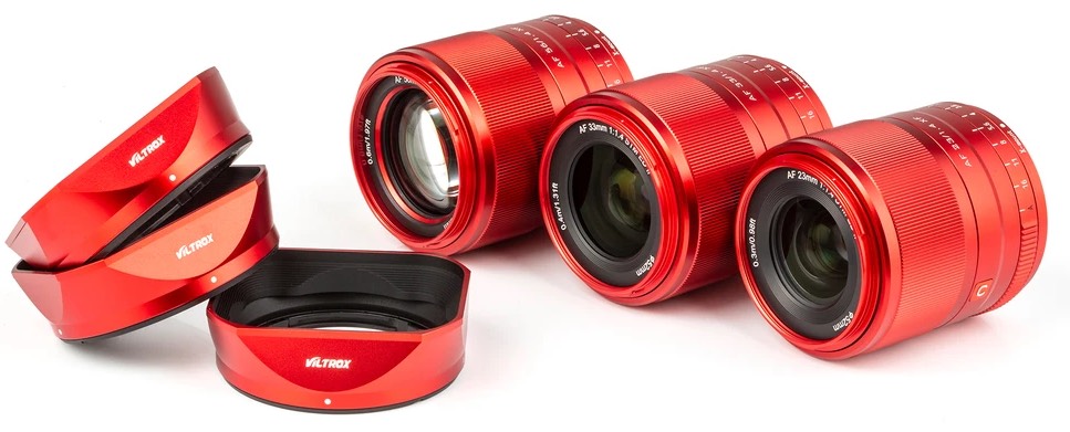 Released: Viltrox red limited edition XF lenses for Fuji cameras 