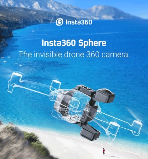 Insta360 Sphere invisible 360 camera for DJI Mavic Air 2 or 2S drones
