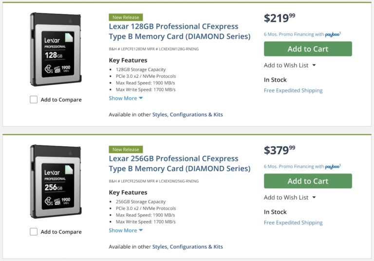 Lexar introduces the world's fastest Diamond Series CFexpress Type B