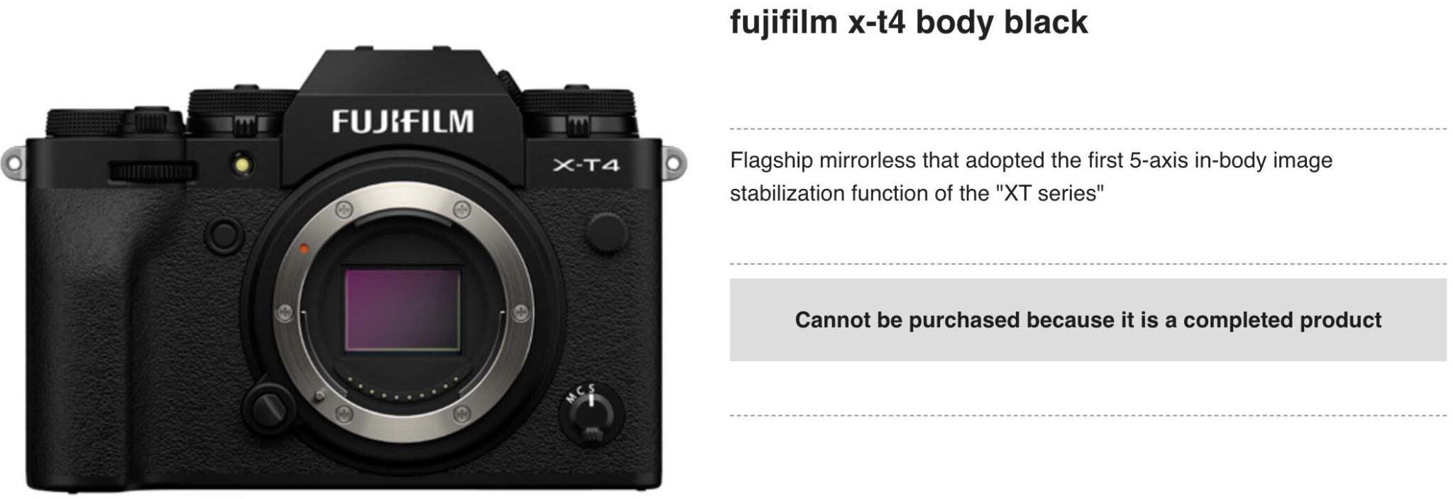 Panasonic GH5S, Fujifilm XT4, XT30II, XE4, Olympus EM1 III, EM5