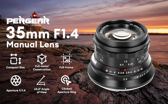 New: Pergear 35mm f/1.4 full-frame mirrorless lens for E/Z/R/L mount for $129