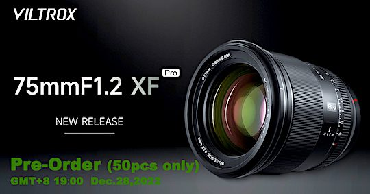 The new Viltrox AF 75mm f/1.2 XF Pro lens for Fujifilm X-mount is