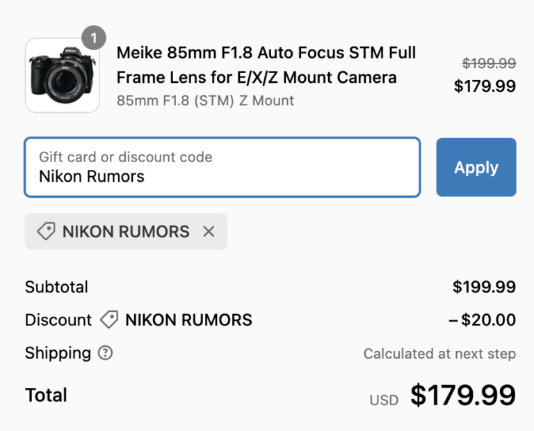 Deal of the day get 20 off any Meike lens (coupon code included