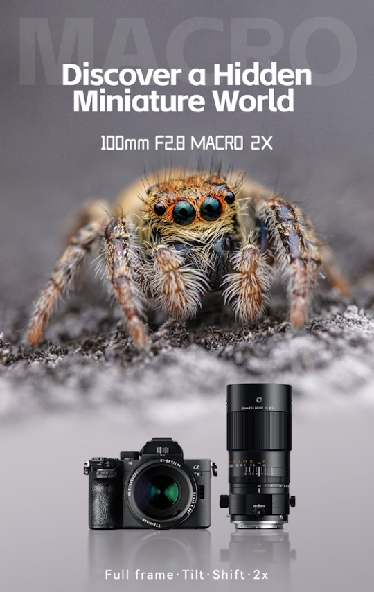 TTartisan announced a new 100mm f/2.8 2x ultra macro tilt-shift