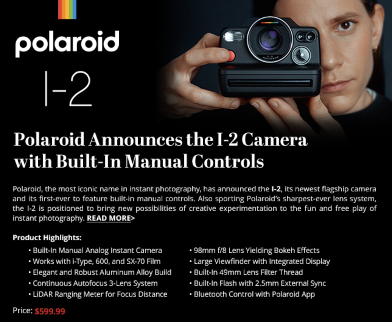 Polaroid announces impressive I-2 instant camera with built-in manual