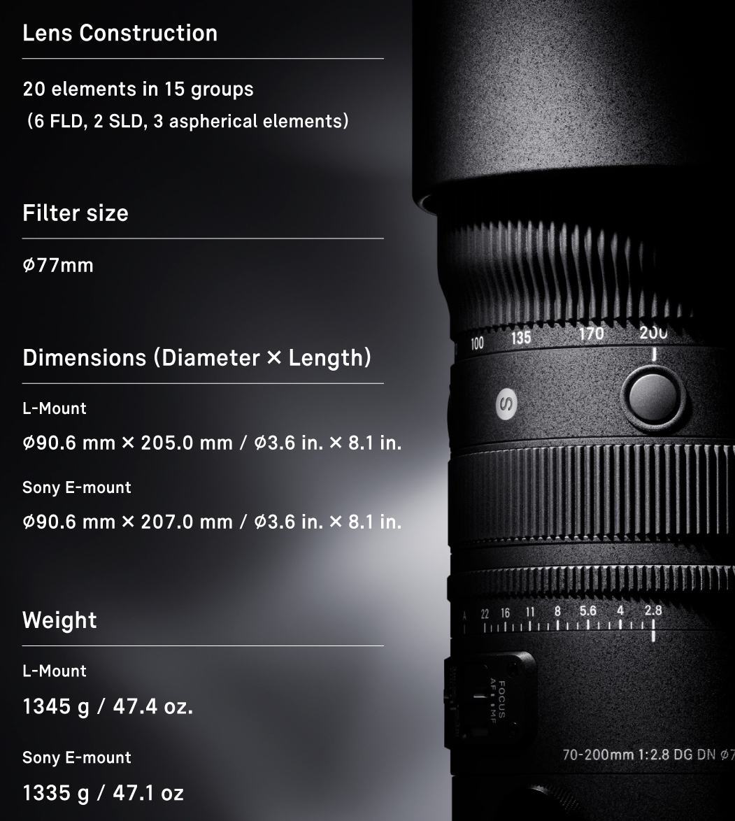 SIGMA 70-200mm F2.8 DG DN OS  Sports for L-Mount, Sony E-mount – Photoxels