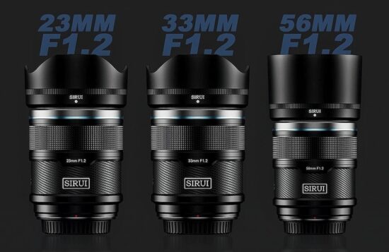 Additional information on the upcoming SIRUI 23mm f/1.2, 33mm f/1.2, and 56mm f/1.2 Sniper autofocus primes lenses for mirrorless APS-C cameras (E/X/Z)