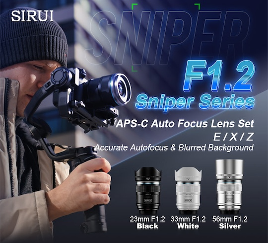 SIRUI Sniper prime lenses now listed on Indiegogo (Z/E/X mount)