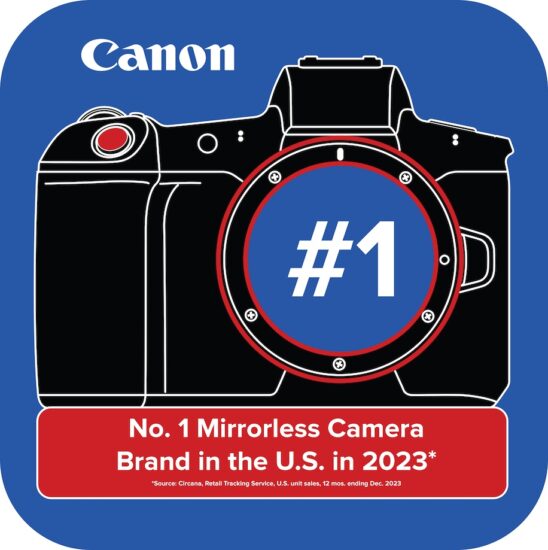 Canon claims to be the #1 mirrorless camera brand in the US for 2023