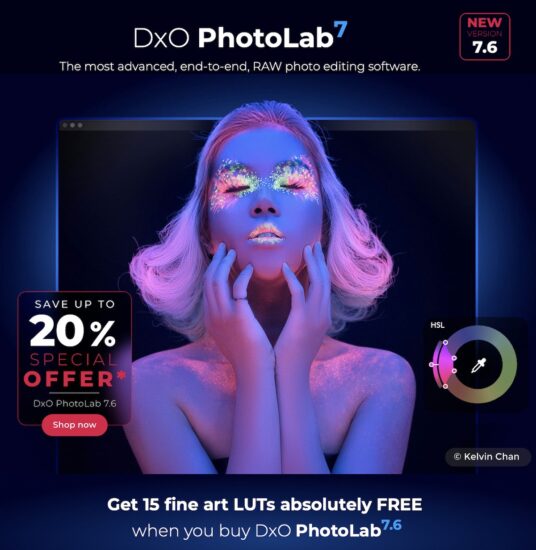 DxO PhotoLab 7.6 released together with 1401 new DxO Optics Modules