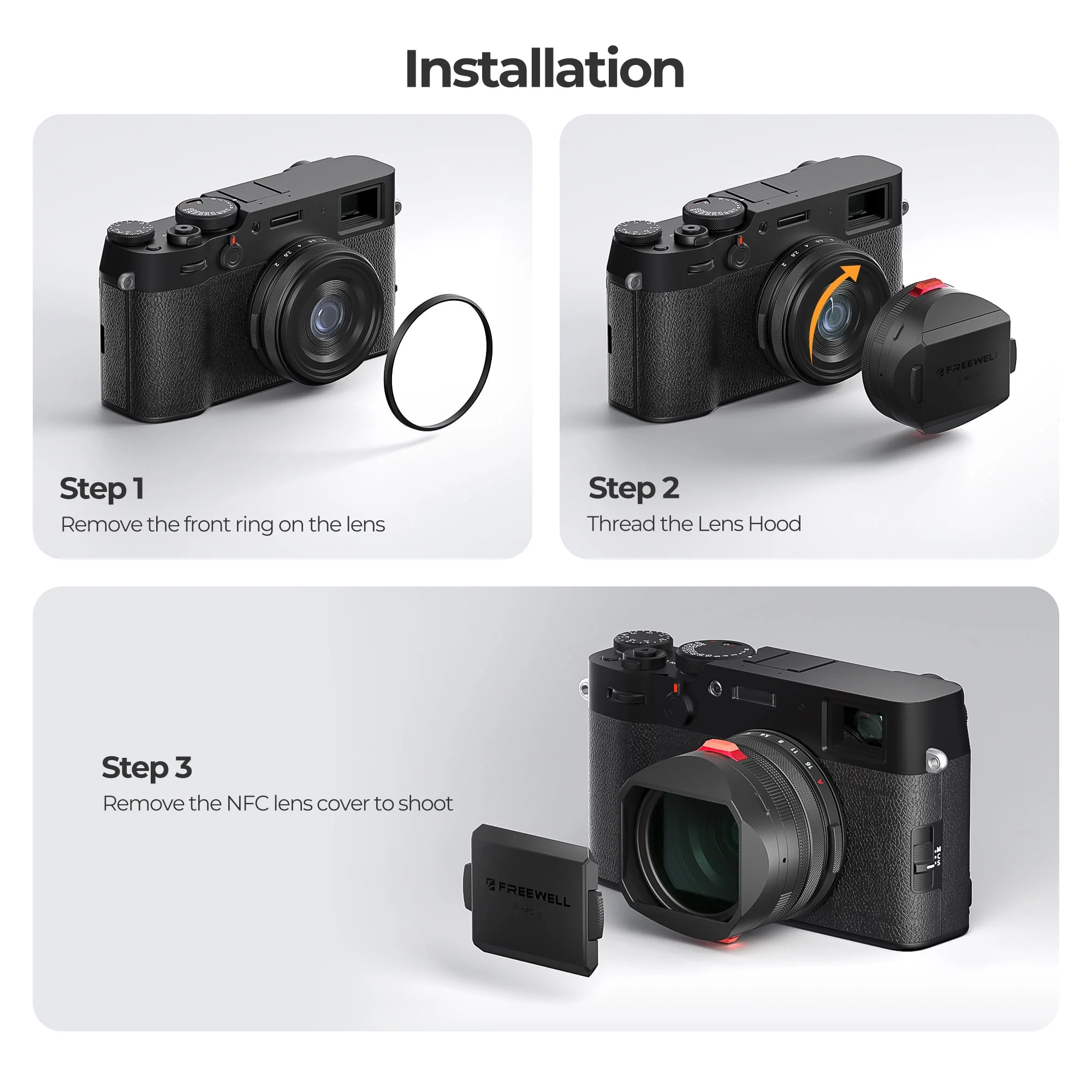Qiilu Quadratische Gegenlichtblende 43 Mm – Für Kameraobjektive, DV-Camcorder