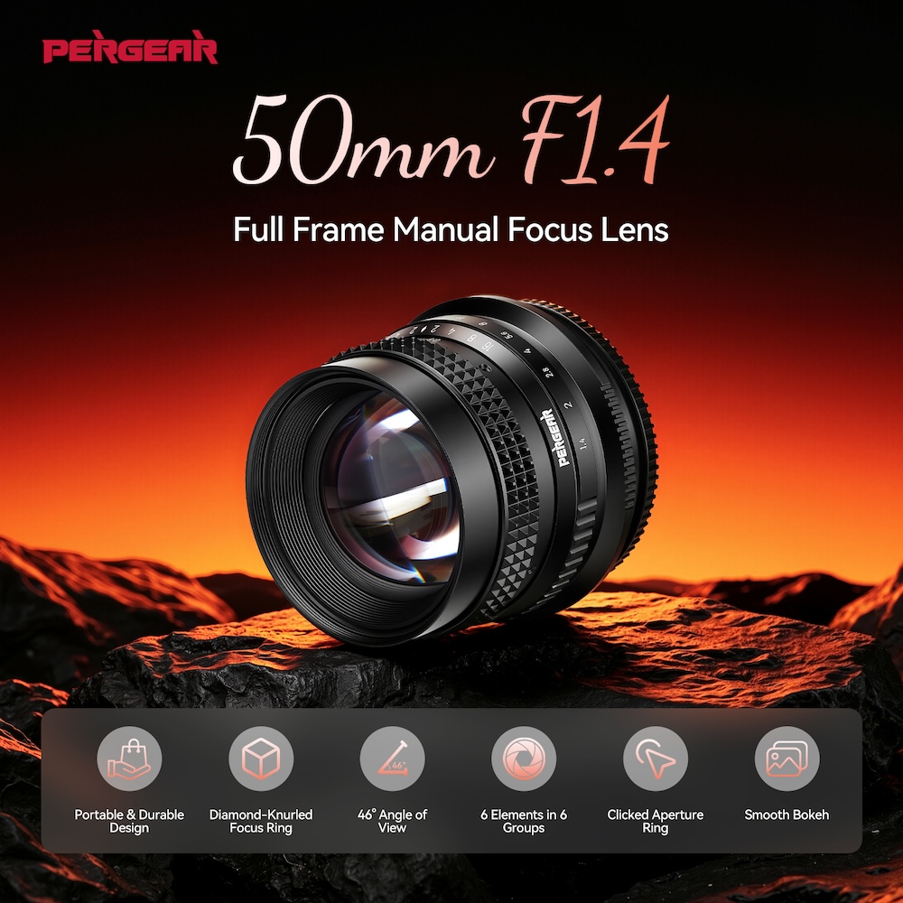 Pergear 50mm f/1.4 Full-Frame Manual Focus Lens Launches at $129