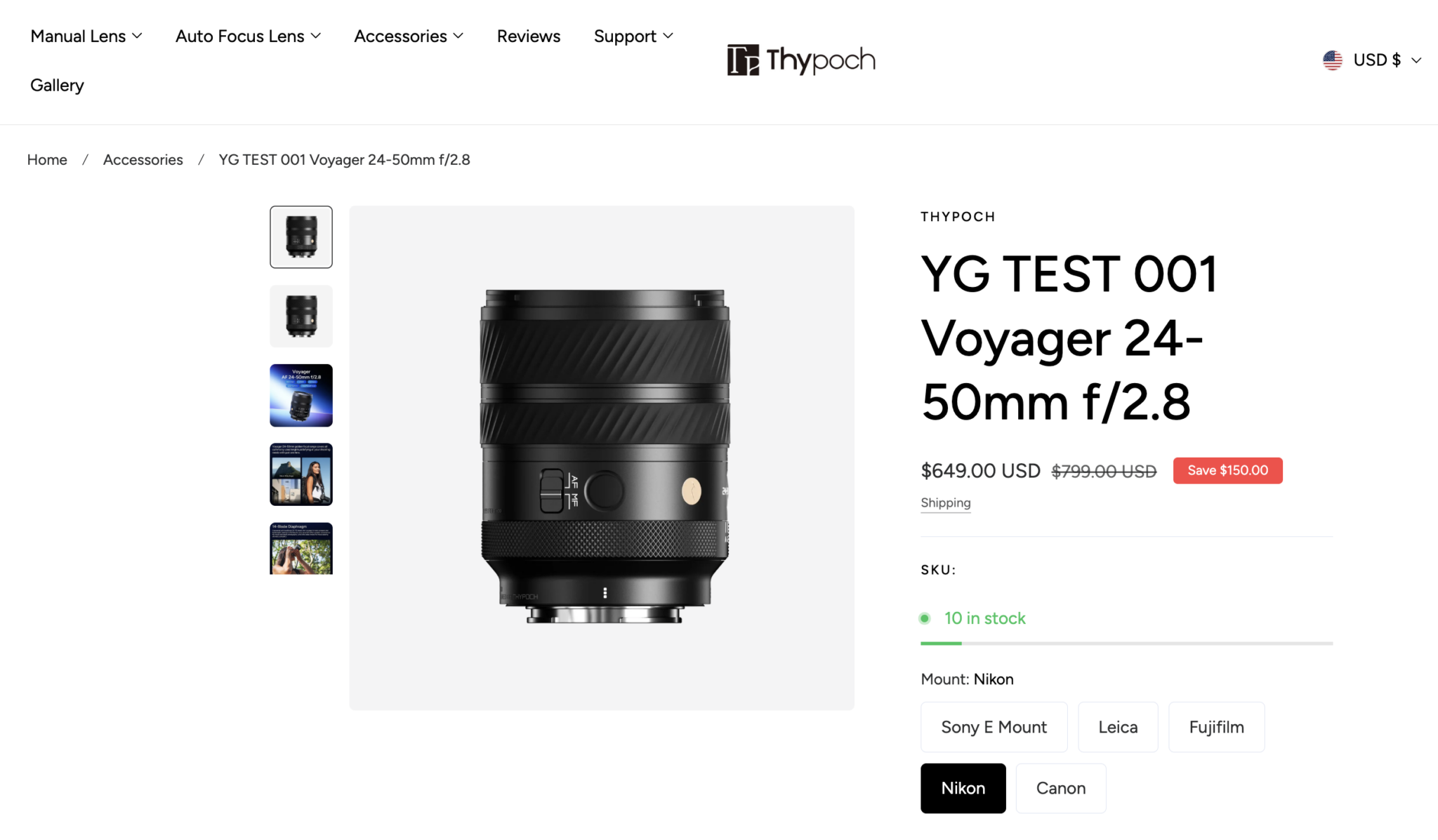 The Thypoch 24-50mm f/2.8 lens will be available also for E/X/Z/L/RF ...